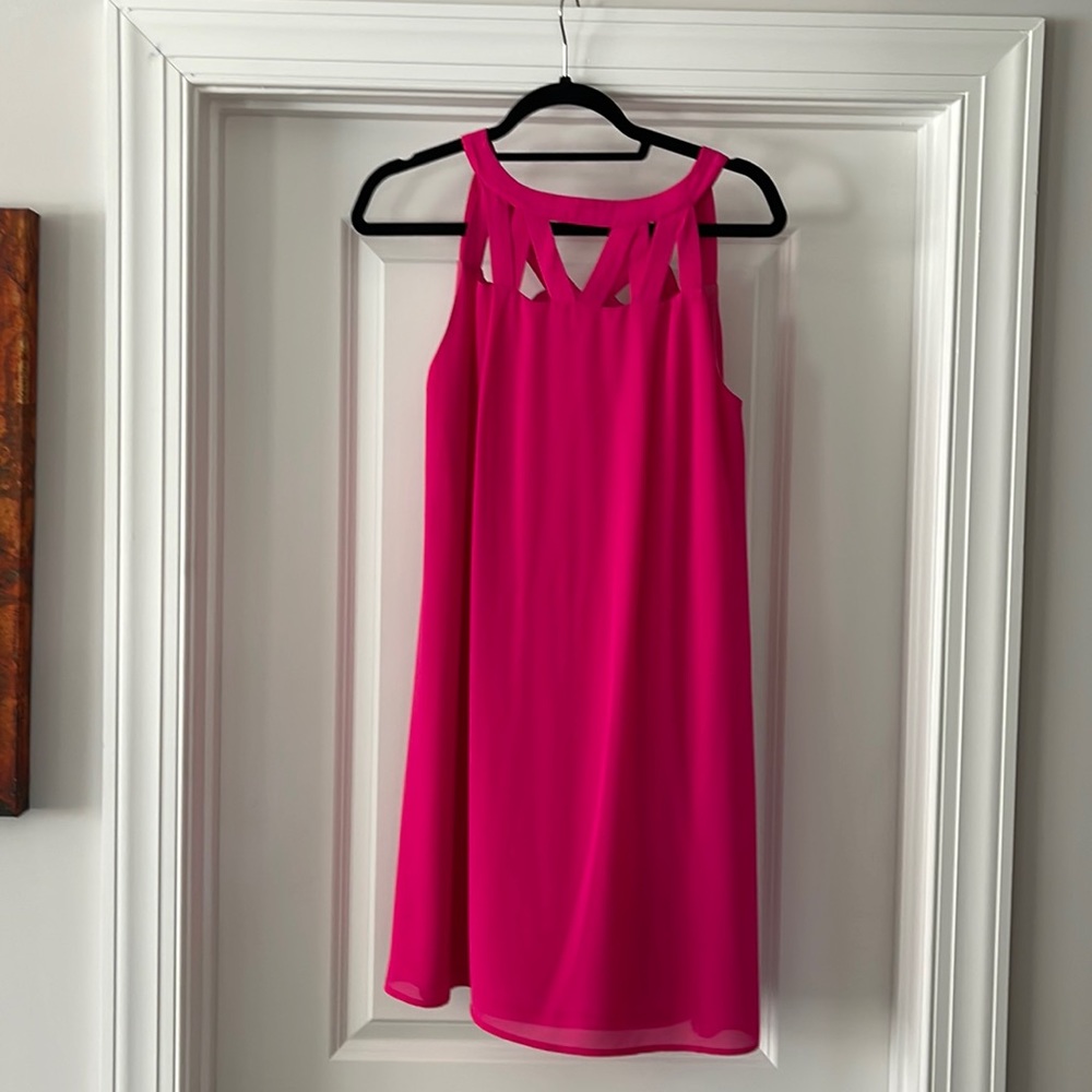 Hot pink straps dress